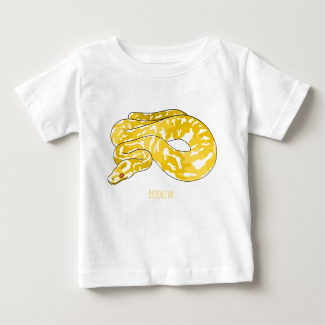 Burmische Python Schlange Cartoon Abbildung Baby T-shirt (Vorderseite)