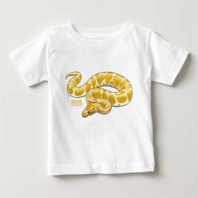 Burmische Python Schlange Cartoon Abbildung Baby T-shirt (Vorderseite)
