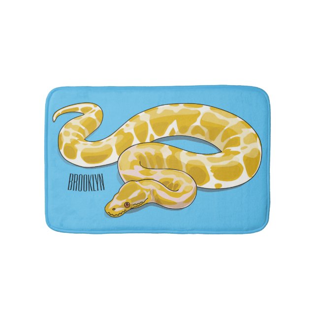 Burmische Python Schlange Cartoon Abbildung Badematte (Vorderseite)