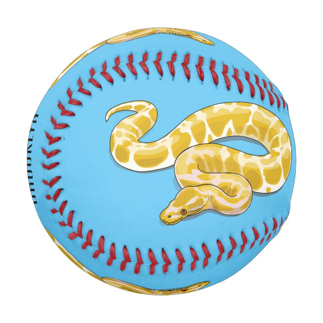 Burmische Python Schlange Cartoon Abbildung Baseball (Vorderseite Links)