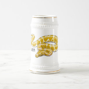 Burmische Python Schlange Cartoon Abbildung Bierglas