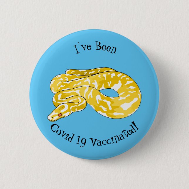 Burmische Python Schlange Cartoon Abbildung Button (Vorderseite)