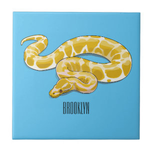 Burmische Python Schlange Cartoon Abbildung Fliese