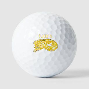 Burmische Python Schlange Cartoon Abbildung Golfball