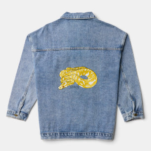 Burmische Python Schlange Cartoon Abbildung Jeansjacke