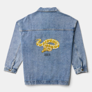 Burmische Python Schlange Cartoon Abbildung Jeansjacke