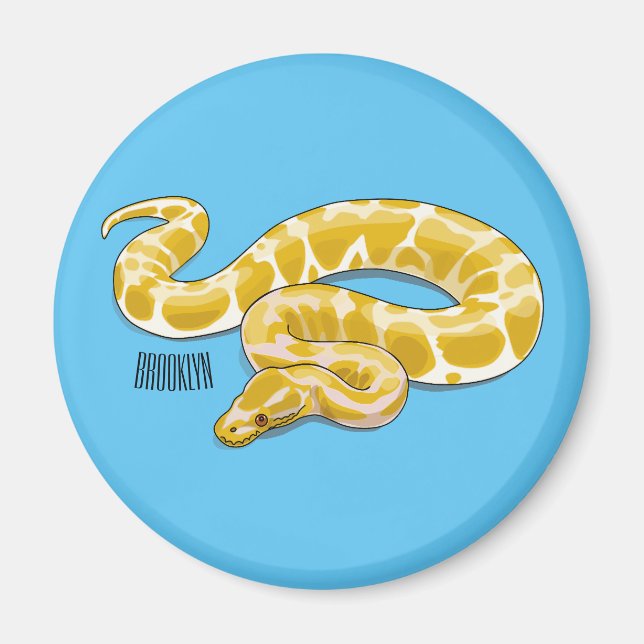 Burmische Python Schlange Cartoon Abbildung Magnet (Vorne)
