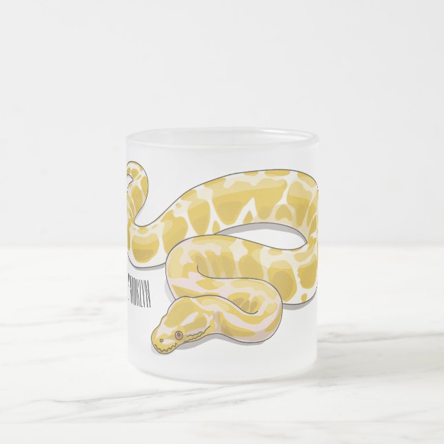 Burmische Python Schlange Cartoon Abbildung Mattglastasse (Mittel)