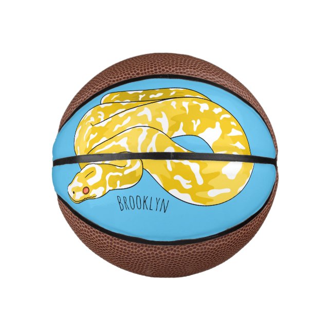 Burmische Python Schlange Cartoon Abbildung Mini Basketball (Vorderseite)