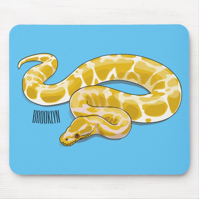 Burmische Python Schlange Cartoon Abbildung Mousepad (Vorne)