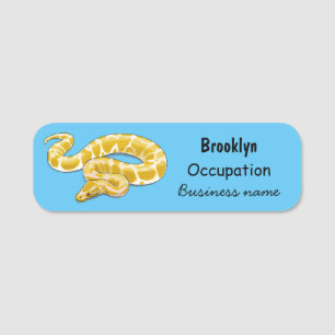 Burmische Python Schlange Cartoon Abbildung Namensschild
