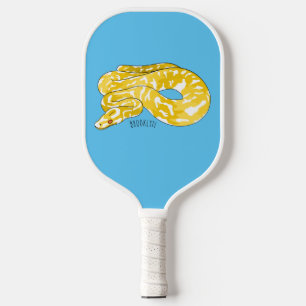 Burmische Python Schlange Cartoon Abbildung Pickleball Schläger