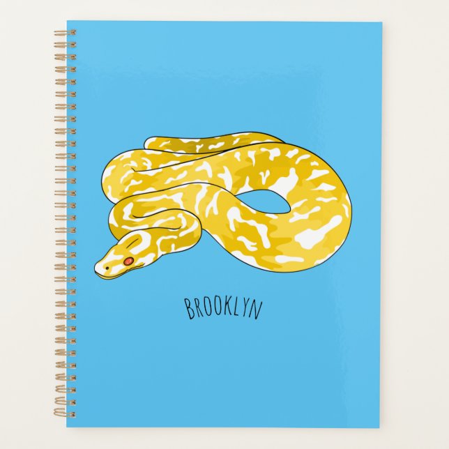 Burmische Python Schlange Cartoon Abbildung Planer (Vorderseite)
