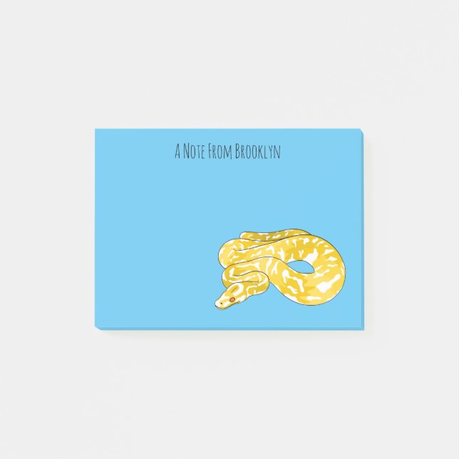 Burmische Python Schlange Cartoon Abbildung Post-it Klebezettel (Vorderseite)