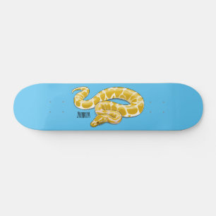 Burmische Python Schlange Cartoon Abbildung Skateboard