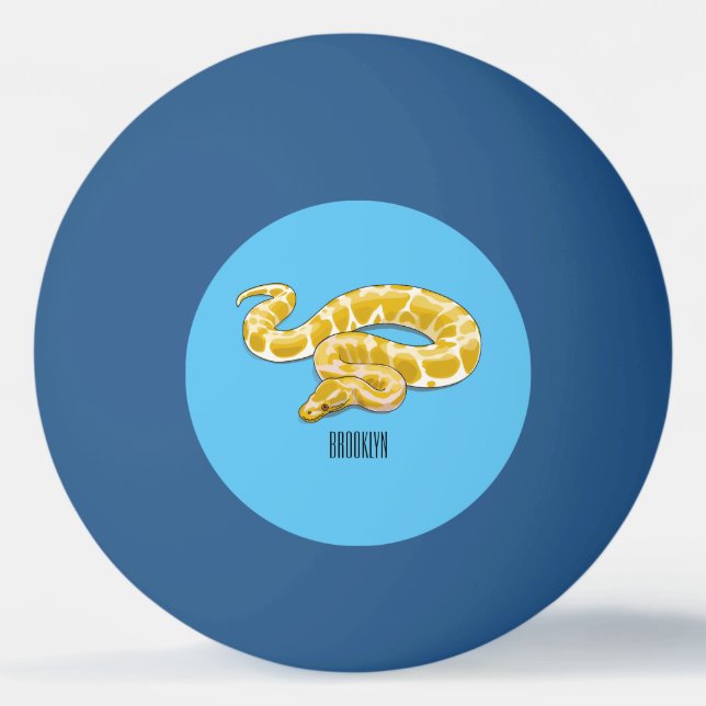 Burmische Python Schlange Cartoon Abbildung Tischtennisball (Vorderseite)