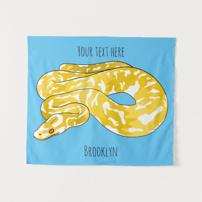 Burmische Python Schlange Cartoon Abbildung Wandteppich (Vorderseite (Horizontal))