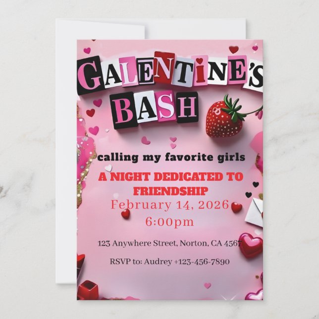 Burn Book Galentine's Day Einladung (Vorderseite)