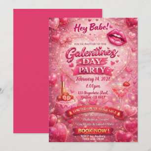 Burn Book Galentine's Day Einladung, Rosa Mädchenp Einladung