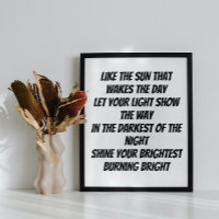 Burn Bright inspirierendes Mini-Gedicht