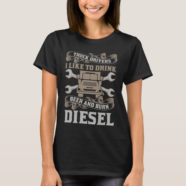 Burn Diesel Trucker  Truck Driver Men T-Shirt (Vorderseite)