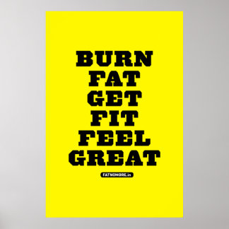 BURN FAT - GET FIT - FEET GROSSE Fitness Motivatio Poster