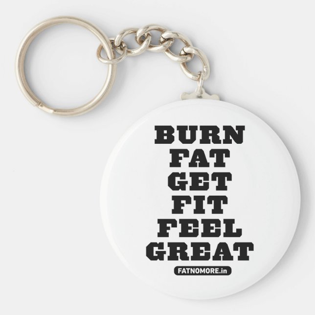 BURN FAT - GET FIT - FEET GROSSE Fitness Motivatio Schlüsselanhänger (Vorne)