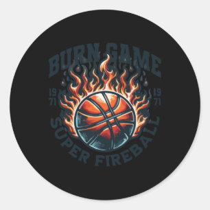 Burn Game Super Fireball Runder Aufkleber
