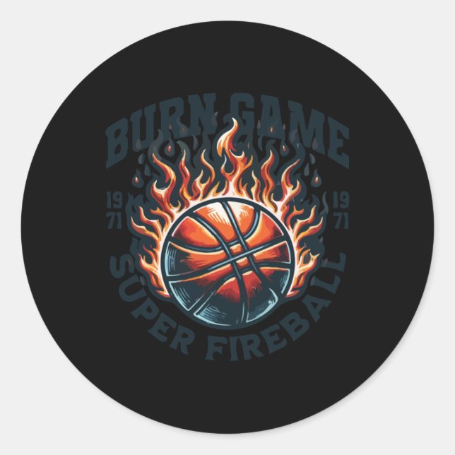 Burn Game Super Fireball Runder Aufkleber (Vorderseite)