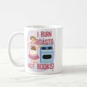 Burn Roasts Not Books Sassy Retro Reader Ehefrau Kaffeetasse