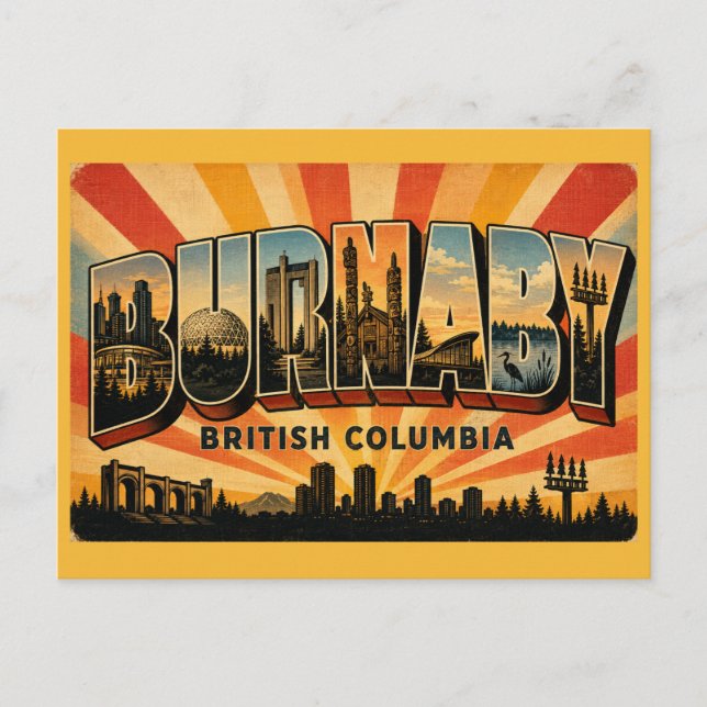 Burnaby BC Central City Postkarte (Vorderseite)