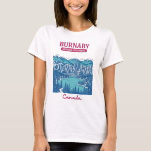 Burnaby BC Kanada Süße Pastell-Skyline-Stadt Kunst T-Shirt