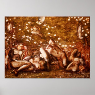 Burne-Jones - Studie über "Die schlafenden Ritter" Poster