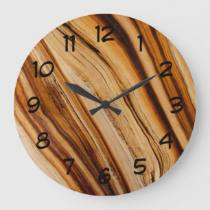 Burned Bristlecone Pine Tree Trunk Textur Große Wanduhr