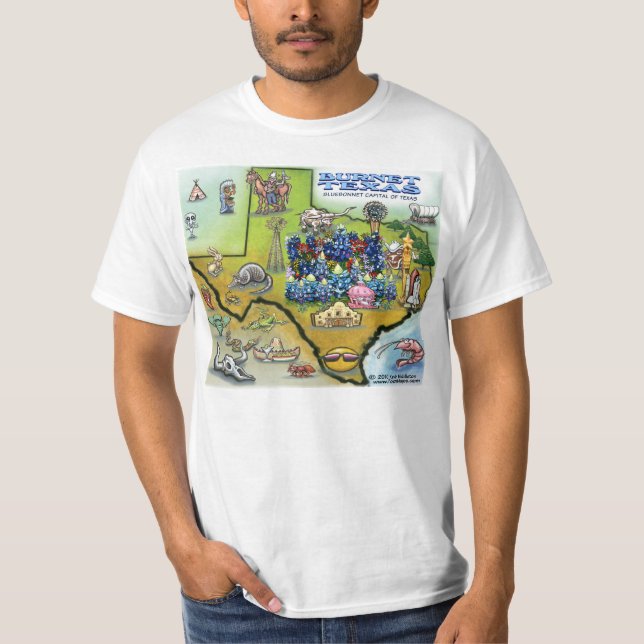 Burnet TEXAS Karte T-Shirt (Vorderseite)
