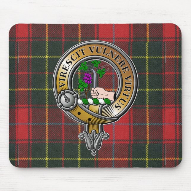 Burnett Tartan & Abzeichen Mousepad (Vorne)