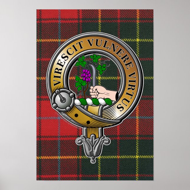 Burnett Tartan & Abzeichen Poster (Vorne)
