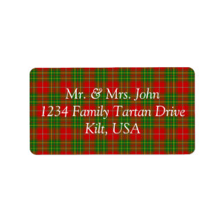 Burnett-Tartan-Label Adressaufkleber