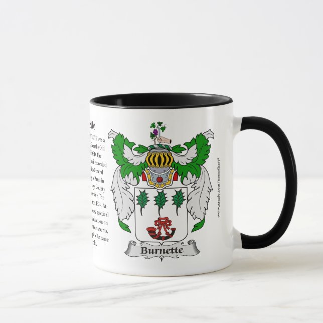 Burnette Familien-Wappen Tasse (Rechts)