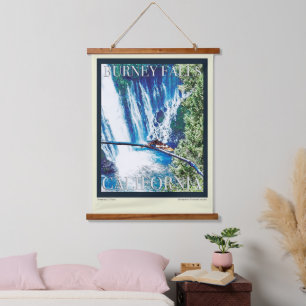 Burney Falls, CA Poster Wandteppich Mit Holzrahmen