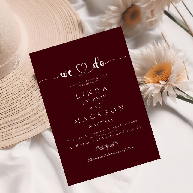 Burngundy & Ivory botanical crest  Einladung (Von Creator hochgeladen)