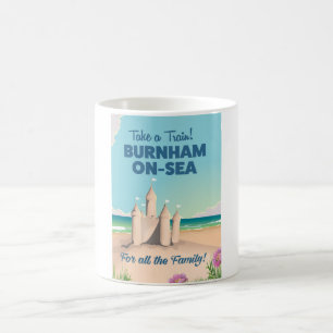 BURNHAM-ON-SEA Sandburgen-Reiseposter Tasse