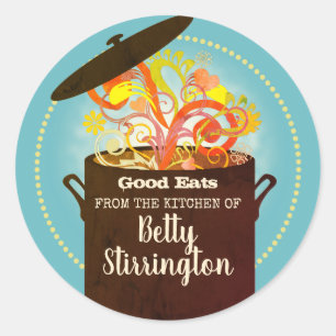 Burning aromas kochen Suppe Eintopf Runder Aufkleber