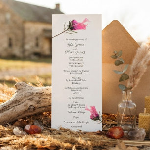 Burning Bloom Elegance Hochzeitsmenü Einladung