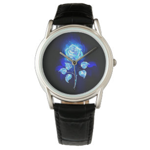 Burning Blue Rose Armbanduhr