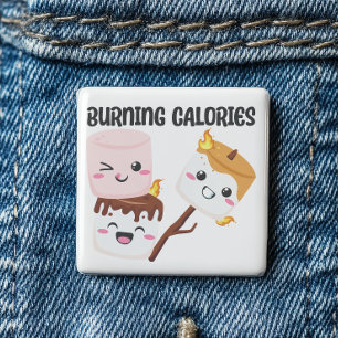 Burning Calories Marshmallow Meme Button
