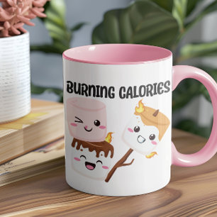 Burning Calories Marshmallow Meme Tasse
