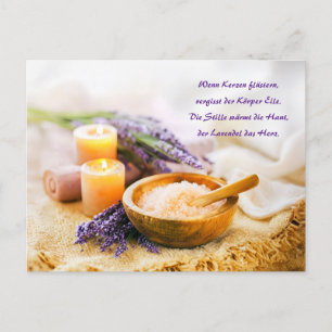 Burning Candles und Lavender Wellness-Center Scene Feiertagspostkarte
