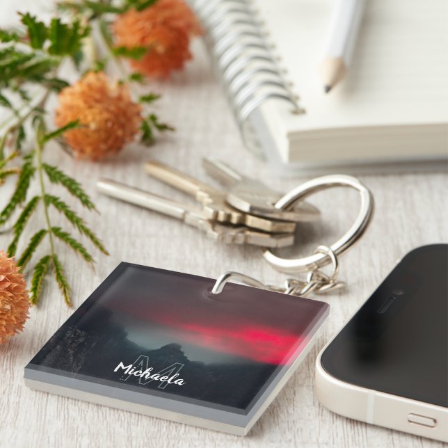 Burning clouds, fog and mountains monogram schlüsselanhänger (Vorderseite rechts)