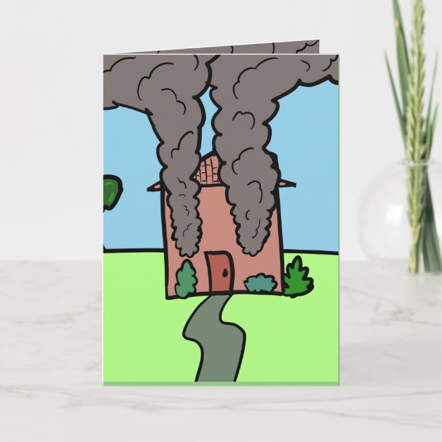 Burning Down the House Geburtstagskarte Dankeskarte (Vorderseite)